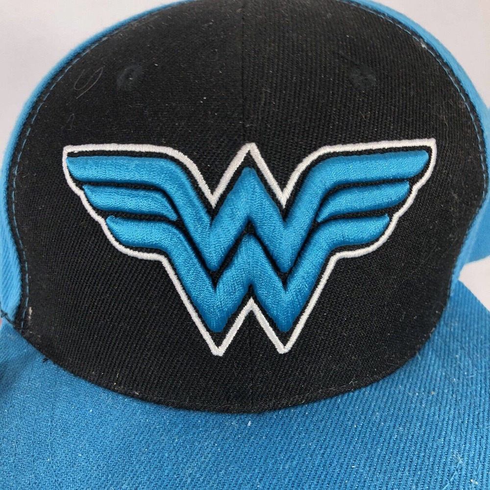 Wonder Woman Six Flags Hat Cap Souvenir Snapback Baseball Black Blue Adjustable - Picture 8 of 16